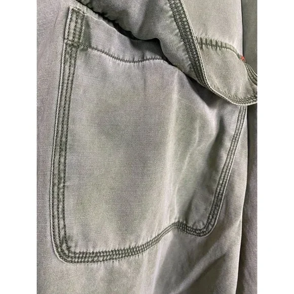 Ryan Michael Men Silk Blend Green Button Up Shirt Size Large Long Sleeve Western - Picture 13 of 16